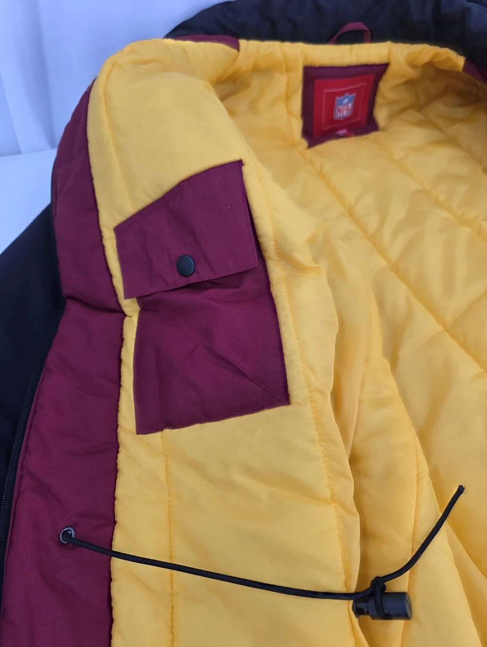 NFL Washington Redskins Parka Winter Jacket XL Made in Korea No Hood Black Rare.